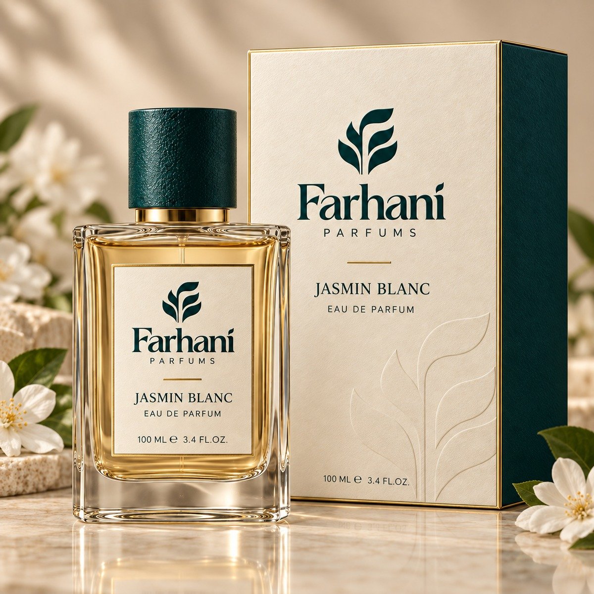 farhani-jasmin-blanc-femme Farhani Jasmin Blanc - Eau de Parfum Femme 100 ml – Image 1